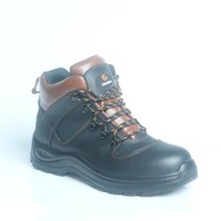 Bottes industrielles en cuir véritable avec embout en acier, antistatiques, imperméables, chaussures de sécurité durables pour hommes, vente en gros d'usine