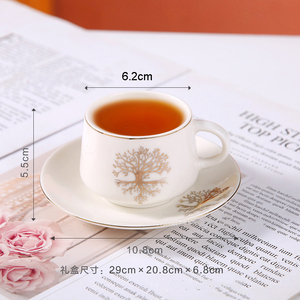 European Style Tea <b>Cups</b> <b>Set</b> of 6 Gold Flower Coffee <b>Cup</b> and Saucer <b>Set</b> - Product Image 6
