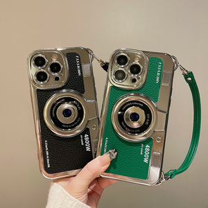 Coque de <span class=keywords><strong>téléphone</strong></span> à sangle de caméra créative pour iPhone 16 <span class=keywords><strong>Bandoulière</strong></span> détachable unique et finition plaquée Premium Factory Direct - Product Image 1