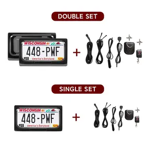 US Car Flip License Plate Frame Remote Control Electric Flipper Licence Plate Holder Fits