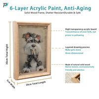 Décoration murale personnalisée faite à la main, moderne, avec animaux en 3D, 6 couleurs, impression numérique, acrylique, encre écologique, étanche, encadrée