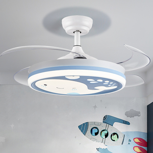 Ventilador de Techo LED con <span class=keywords><strong>Luz</strong></span> para Dormitorio Infantil, Decorativo, con Patrón Encantador, Aspas Plegables Retráctiles, Viento Suave, Motor de Corriente Continua - Product Image 3