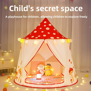 Tente pliable en tissu polyester, tente pour enfants, yourte intérieure, tipi indien, maison de jeu, yourte mongole pour bébé - Product Image 2