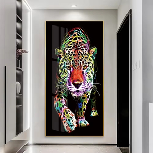 Peinture décorative moderne de lion imprimée, grande peinture en porcelaine cristalline d'<span class=keywords><strong>animaux</strong></span> <span class=keywords><strong>sauvages</strong></span> pour la décoration du salon - Product Image 3
