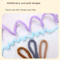 Kit de bricolage éducatif en chenille de 1 m de long pour ours en peluche et chiot, style dessin animé, forme libre pour jouets d'enfants (Décorations colorées)