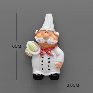 Aimants de réfrigérateur créatifs en forme de chef cuisinier, aimants 3D pour réfrigérateur, autocollants de personnage de dessin animé pour réfrigérateur, décoration de la maison, cadeaux - Product Image 4