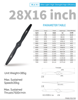 Hélice en fibre de carbone RAYI 28x14 28x16 pour drone à voilure fixe à moteur essence, UAV à charge lourde, aéronef à longue endurance, eVTOL