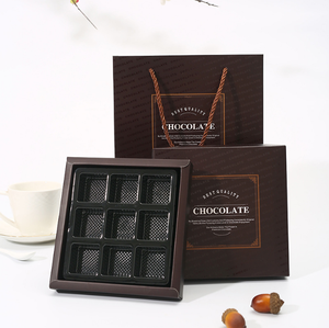 Custom logo printed chocolate box luxury candy gift packaging paper box with bag