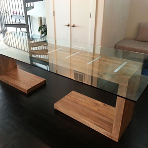 12mm Tempered kính bảng Top giá bán buôn Columbia Flat kính hiện đại hàng đầu thiết kế bàn văn phòng - Product Image 4