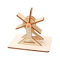 Kit Proyek Mini Sains Roda Air Kayu DIY untuk Siswa Sekolah Dasar, Penelitian Edukatif, Pembelajaran Energi di Kelas
