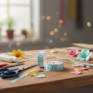 Nastro Decorativo Ilan 2.5cm x 2.7m Blu con Motivi per Lavori Artigianali - Product Image 2