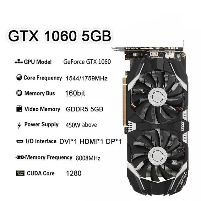 MSI GTX1060 6G Biao Feng Gaming AI Video Editing Graphics Card