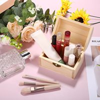Unvollendete Mini Pine Wood Treasure Schmuck Truhe Kosmetik Box mit Klappdeckel für DIY Crafts Art Hobbys Projekt Geschenk Aufbewahrung