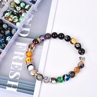 Kit de perles d'agate de feu en pierre naturelle de 8mm, coffret de perles en vrac pour la fabrication de bijoux, accessoires de Bracelet faits à la main