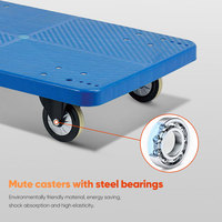 Chariot en plastique industriel résistant de chariot avec la plate-forme pliable à quatre roues de roulette de capacité de charge élevée