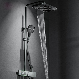 2023 Venta directa de fábrica Tiktok Piano Key 5 botones Pantalla digital Baño Cascada Lluvia Pistola Juego de ducha de metal con Mezclador - Product Image 1