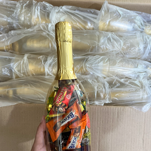 Düğün parti iyilik için PET plastik şampanya şekli şeker ve sakız kapları - Product Image 6