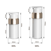Flacon pompe sans air en acrylique pour cosmétiques, soins de la peau, sérum, beurre corporel, couleur personnalisée, élégant et luxueux, 15 ml/30 ml/50 ml