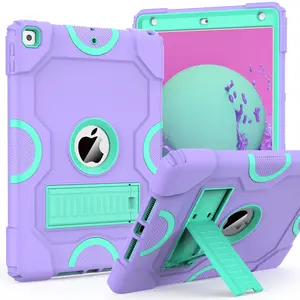  Zonefoker Siliconen Schokbestendige Heavy Duty Robuuste Kickstand Kids Tablet Case Cover Voor Ipad 10.2 7e 8e 9e Generatie