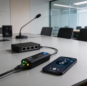 <span class=keywords><strong>Dongle</strong></span> Bluetooth <span class=keywords><strong>5.0</strong></span> Dante, Puente de Audio Inalámbrico de 20m, Plug-and-Play para PC y Móviles a la Red Dante - Product Image 3