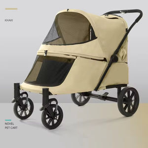 Chariot pour animaux de compagnie pour petits chiens et chats, léger, pliable, en métal, design parapluie à 8 roues avec grand espace pour une utilisation en extérieur - Product Image 5