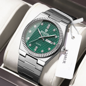 Orologio da <span class=keywords><strong>uomo</strong></span> ultrasottile UTHAI, orologio da polso al quarzo con cinturino in acciaio inossidabile, calendario luminoso, impermeabile, alla moda, con cassa intagliata, idea regalo - Product Image 6