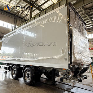 Landwirtschaft licher 2-Achs-Sattelauflieger mit hydraulischem Heckklappen-Eisen material zum Abschleppen von Fracht kästen - Product Image 2