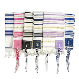 Fabricant direct de châles de prière en polyester de grande taille, 9 couleurs, Talit de prière juif, Talit d'Israël, prêt à être expédié - Product Image 4
