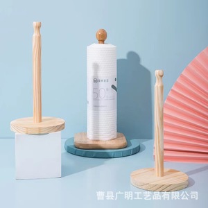Beechwood <b>Kitchen</b> <b>Paper</b> Towel Holder Natural Wood Color Minimalist Design Eco Friendly Roll <b>Paper</b> Holder Standing Storage - Product Image 2