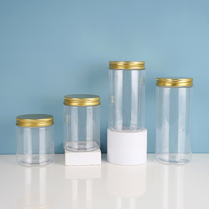 4oz 8 Oz 500ml Transparent Pots Cosmetic Jars Body Scrub Container Empty Pet Plastic Jars With Lids