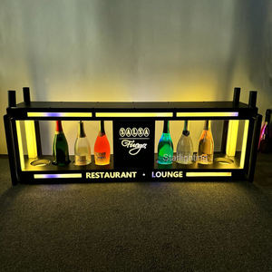 Télécommande Sept Couleurs Flash lueur Noir Métal Huit Bouteilles de <span class=keywords><strong>champagne</strong></span> Présentoirs Led Présentateur de Bouteilles bar Articles de Fête - Product Image 1