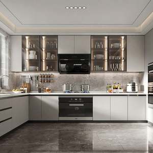 Meubles de cuisine complets en Chine, design modulaire personnalisé, éthiopien, simple, moderne, sans poignée, moderne - Product Image 4