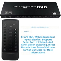 Matrice numérique 8x8 Hardrock Metal Black, entrée/sortie 4K60 HDCP2.2, télécommande RS232, Plug & Play, FCC CE ROHs, garantie 1 an