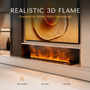 <span class=keywords><strong>Cheminée</strong></span> électrique d'intérieur Tonya à ajout d'eau automatique <span class=keywords><strong>pour</strong></span> maison de vacances, avec télécommande, support TV et mur d'arrière-plan - Product Image 3
