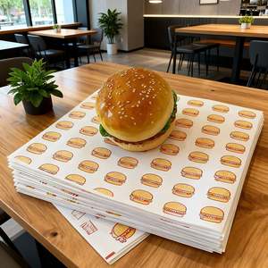 Hamburger <b>Paper</b> Sandwich <b>Paper</b> Custom Logo Greaseproof Food Grade Wax <b>Paper</b> Baking Kitchen Chicken Roll - Product Image 4