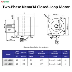 ชุดไดรเวอร์มอเตอร์สเต็ปเปอร์ AC150V~250V 3A 8.5/12N.m 1000PPR 2 เฟส Nema34 แบบวงปิด สำหรับเลเซอร์/CNC - Product Image 6