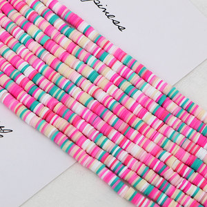 Cuentas personalizadas de <span class=keywords><strong>arcilla</strong></span> <span class=keywords><strong>polimérica</strong></span> blanda de 4mm y 6mm para pulsera, cuentas de <span class=keywords><strong>arcilla</strong></span> Heishi redondas planas multicolores al por mayor para fabricación de joyas - Product Image 6