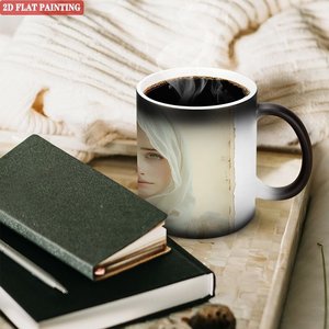 Mug de camping extérieur relaxant, noir givré, 11 oz, en céramique, tasse magique sensible à la chaleur - Product Image 3