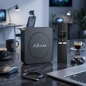 XS97 K2, Caja de Streaming Android de Cuatro Núcleos, Control Remoto por Voz Bluetooth, Compatible con Google Play, Venta al Por Mayor de Fábrica OEM - Product Image 1