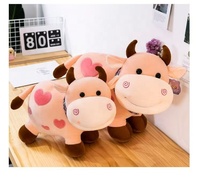 Peluche personnalisée en forme de vache, douce et mignonne, motif cœur, animal en peluche, vente en gros, fabricant OEM ODM, cadeaux promotionnels pour enfants