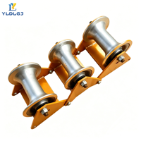 Conjunto de rodillos guía de cable galvanizado de alta resistencia YILI, conectable por cadena, para montaje en suelo, de acero, cóncavo, para cableado en zanjas rectas
