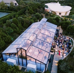 Sang Trọng Tùy Chỉnh Atrium Lều Màu Đen Hợp Kim Nhôm Khung Hồ Sơ Trong Suốt Rõ Ràng PVC Cho Sự Kiện Ngoài Trời Wedding Party - Product Image 1