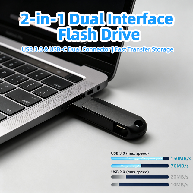 Dual Function USB 2.0 Large Capacity Portable Hard Drive Pendrive Memory Stick for Business Corporate Gift Laptop Desktop PC