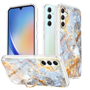Coque arrière en marbre avec support à anneau pour <span class=keywords><strong>Samsung</strong></span> <span class=keywords><strong>Galaxy</strong></span> A54 5G, coque antichoc pour iPhone 14/13/12 - Product Image 4