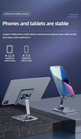 Support de téléphone portable pliable en alliage d'aluminium avec logo personnalisé, support de bureau réglable pour téléphone et tablette – Ventes Flash