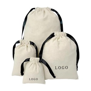 Pochette en toile avec cordon de serrage, logo personnalisé, coton biologique, sachet en mousseline pour thé, herbes, épices, emballage écologique et durable - Product Image 1