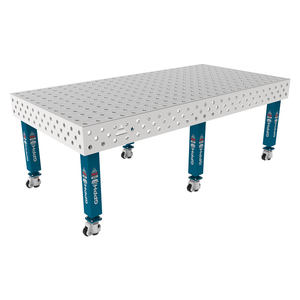 SteelMax INOX GPPH 2,4x1,2 m banco de soldadura con ruedas, 15mm de espesor, 28mm agujeros - Product Image 1