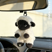 Jouets en peluche personnalisés, faible MOQ, mouton noir assis en peluche, adorable jouet en peluche mouton