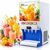 Distributeur de jus frais commercial personnalisé ODM à 4 saveurs, machine à boissons froides, machine à boissons aux fruits froids pour snack-bar