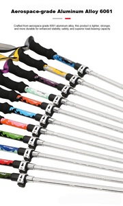 Bâtons de randonnée en aluminium à 5 sections, légers, pliables en EVA, multifonctionnels, télescopiques pour l'extérieur - Vente en gros - Product Image 2